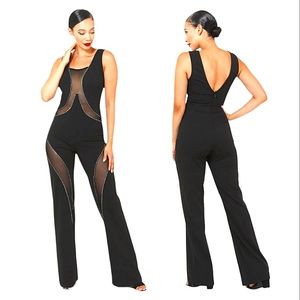 Valentino Boutique Mesh Rhinestone Jumpsuit